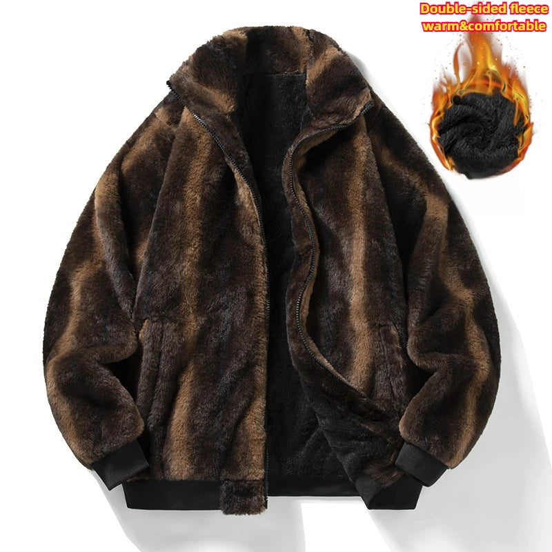 Cozy Winter Fleece Jacket, Convertible Collar Hood to Shield from Wind, Plush Lined for Warmth