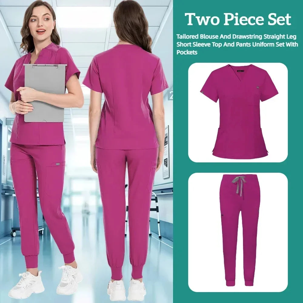 Purple Operating Room Clothes Medical Uniforms Scrubs Set Hospital Working Scrubs Set Medical Nurse Dental Surgery Suit Workwear
