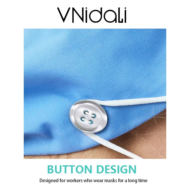 nurse hats anime adjustable surgery cap Breathable Cotton with button scrubs cap operating room cap medical doctor cap