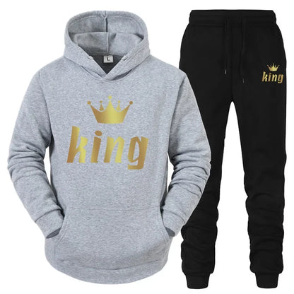 2024 Couple Outfits Hoodie and Jogger Pants High Quality Men Women Daily Casual Sport Jogging Suit King Queen Tracksuits Sets