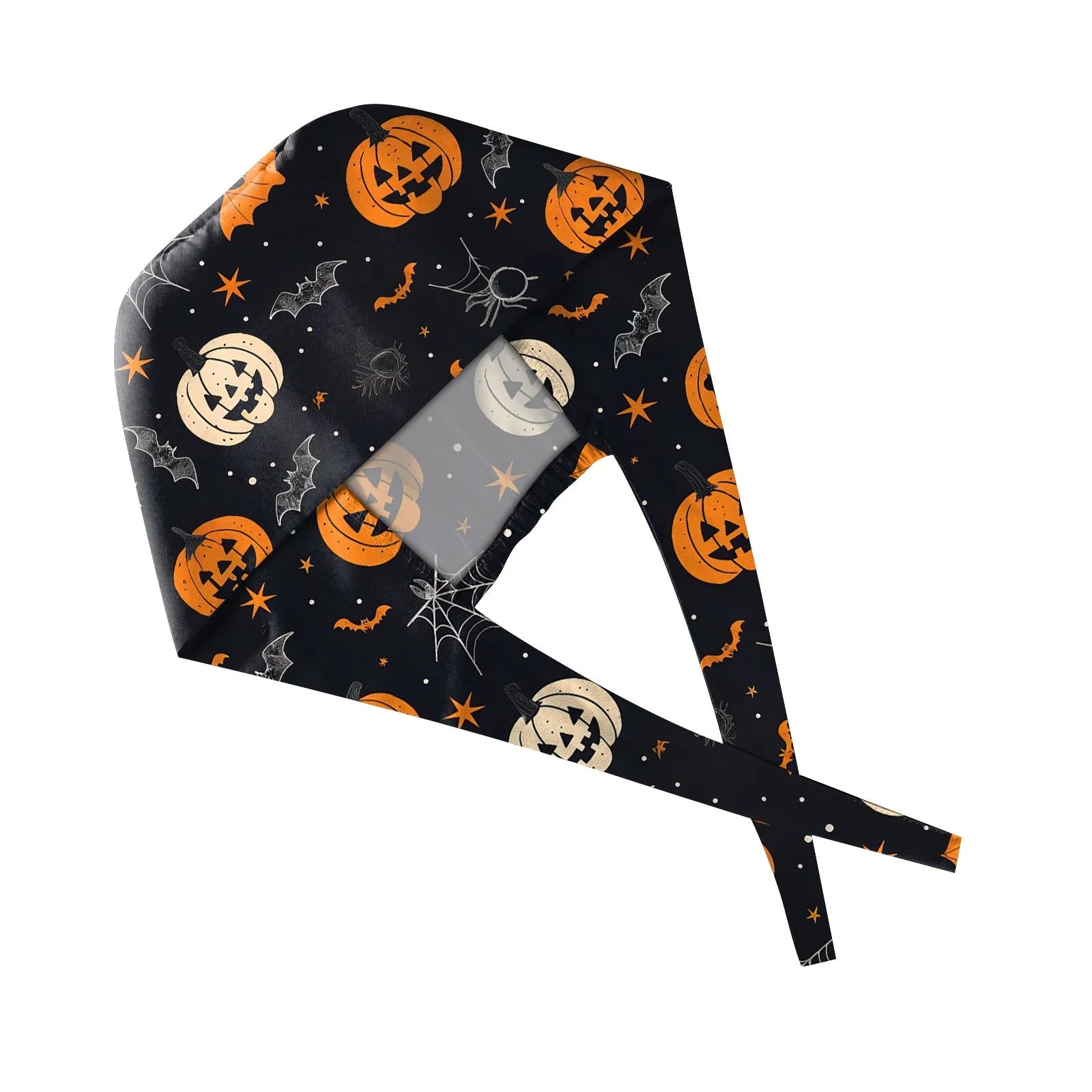 Halloween Print Work Cap Fashionable Casual Women's Printed Elastic Scrub Hat Unisex Work Caps Nurse Accessories Nurse Cap