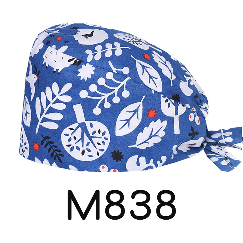 LONG HAIR Scrub Caps Surgical Medical Hats Cotton Nursing Caps Breathable Bouffant Healthcare Chef Pediatric Veterinary Hats M81