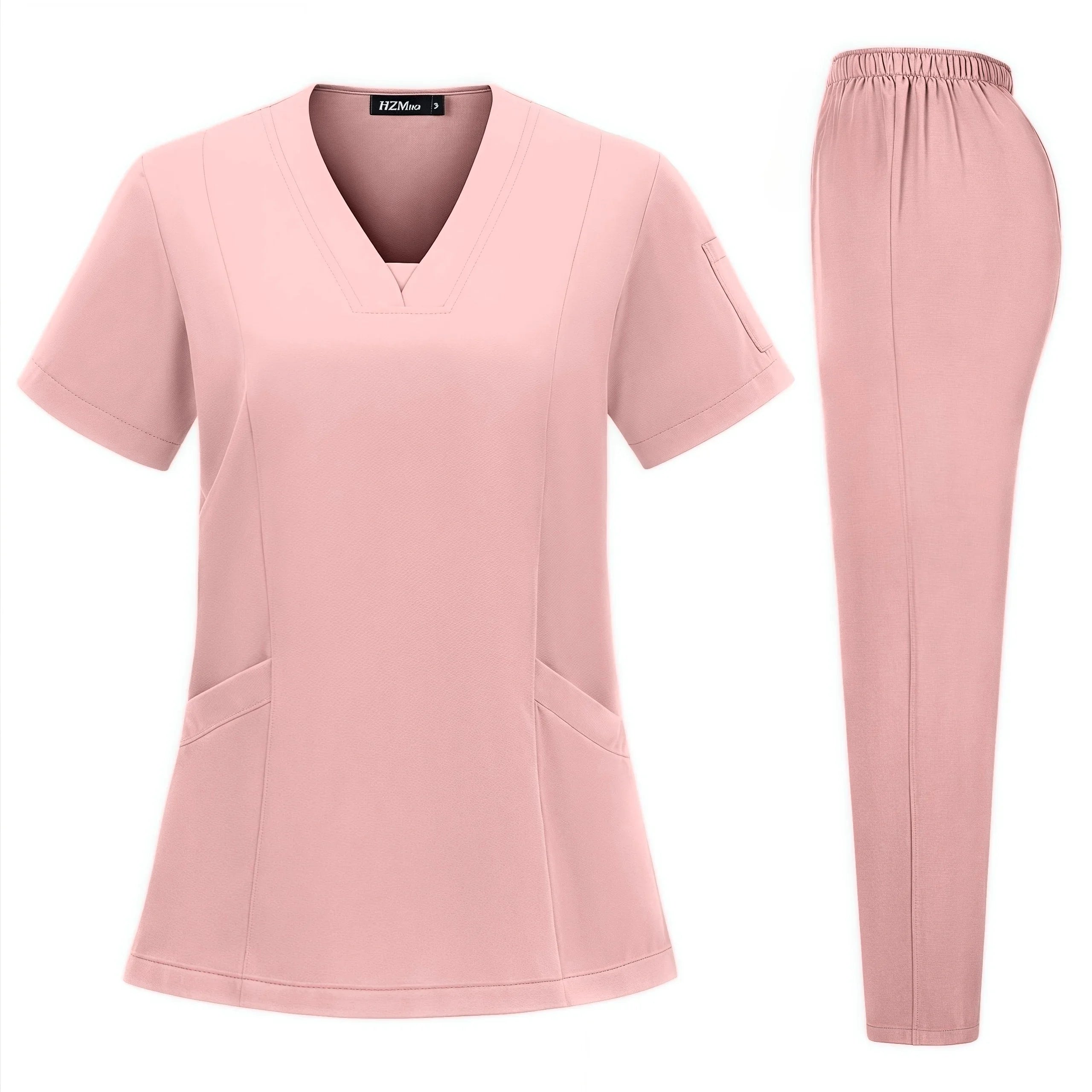 High Quality Hospital Scrubs Uniform Set Nurse Polyester Spandex Stretch Women Scrub Sets Uniforms Nursing Men Medical Scrubs