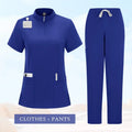 Professional Medical Scrubs for Women Doctor Nurse Uniform Clinical Surgery Outfit Lab Coat Pants Set Spa Beauty Salon Workwear
