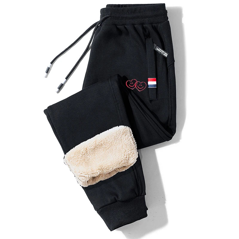 Winter Pants Men Lambswool Warm Thick Casual Thermal Sweatpants Male Trousers Brand Fashion Men Joggers Plus Size