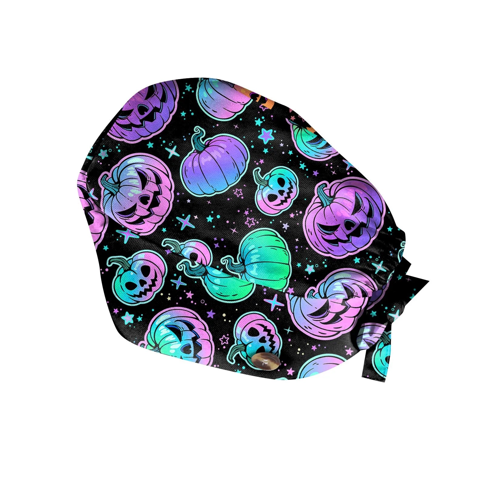 Halloween Cartoon Printing Scrubs Caps Hat Women Nurse Cap Pet Clinic Work Hat Scrub Hats Festive Accessories Nurse Hat