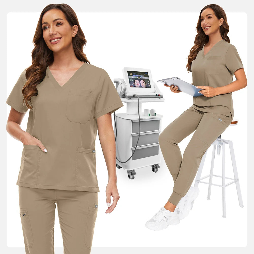 Hospital Scrub Sets Uniform Women Jogger Suit Nurse Accessories Medical Surgical Scrub Sets Pharmacy Healthcare Work Wear Unisex