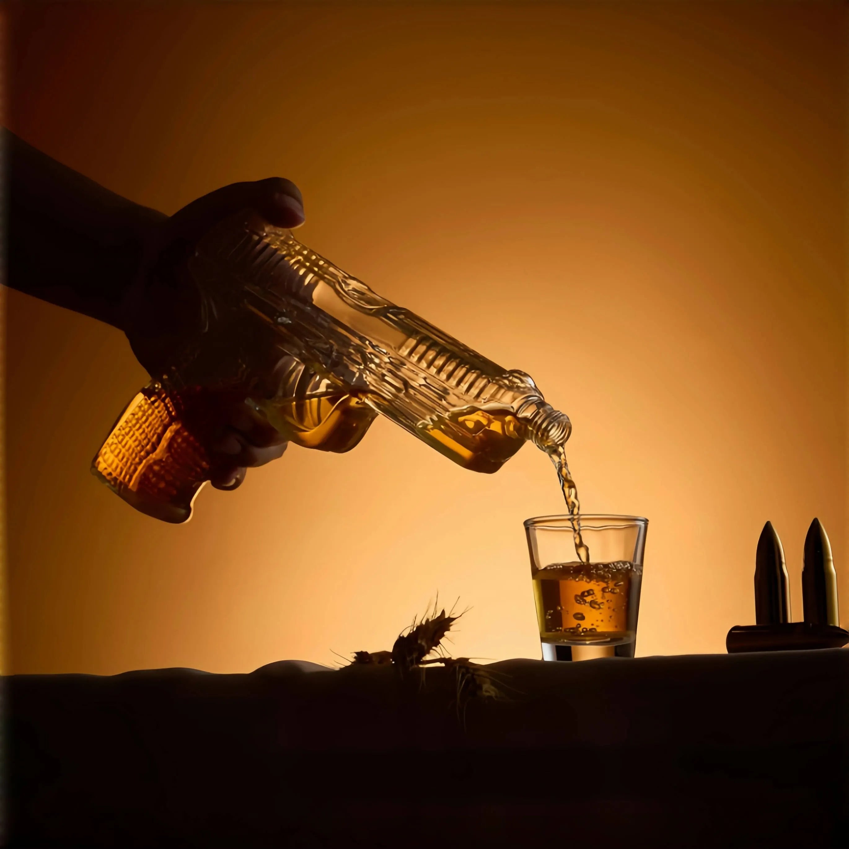 Birthday Gifts for Men Dad Whiskey Gun Decanter Set with Shot Glasses Stocking Stuffers Military Presents dispenser Bar Drinking