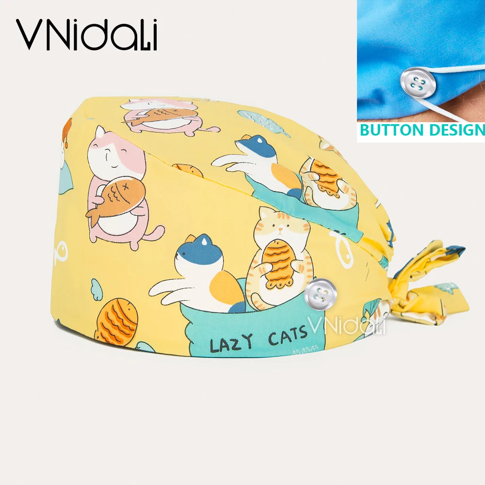 Scrubs Caps for Women and Men gorro quirofano mujer pet shops Caps Work Hats beauty salon nursing accessories lab staff cap