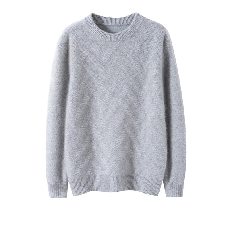 Men's Cashmere Sweater Autumn Winter  O-neck Long Sleeve Pullover  Casual Clothing 100% Merino Wool high-end Knitwear Top