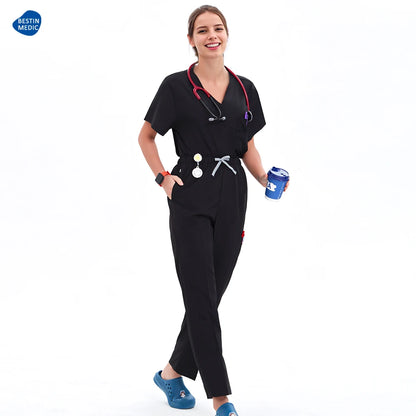 Doctor Nurse Scrub Set Hospital Uniforms Clinic Medical Surgeon Nursing Clothes Dental Pediatric Beauty Salon Work Suit S23