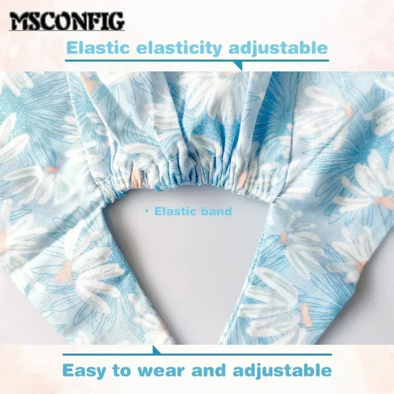 Nurse Scrubs Cap Adjustable Scrubs Hat Unisex Cotton Pink Print Nursing Caps Accessories Medical Work Hat Pet Shop Surgicals Hat