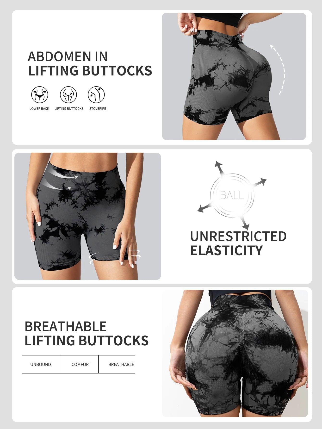 Tie Dye Seamless Leggings for Women High Waist Yoga Pants Scrunch Butt Lifting Elastic Tights Wide Waistband Sports Leggings