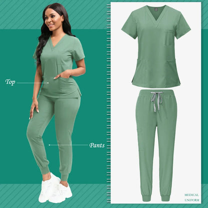Multicolor Medical Uniforms Hospital Surgical Nurse Scrubs Set Unisex Nurses Accessories Dental Clinic Beauty Salon Workwear