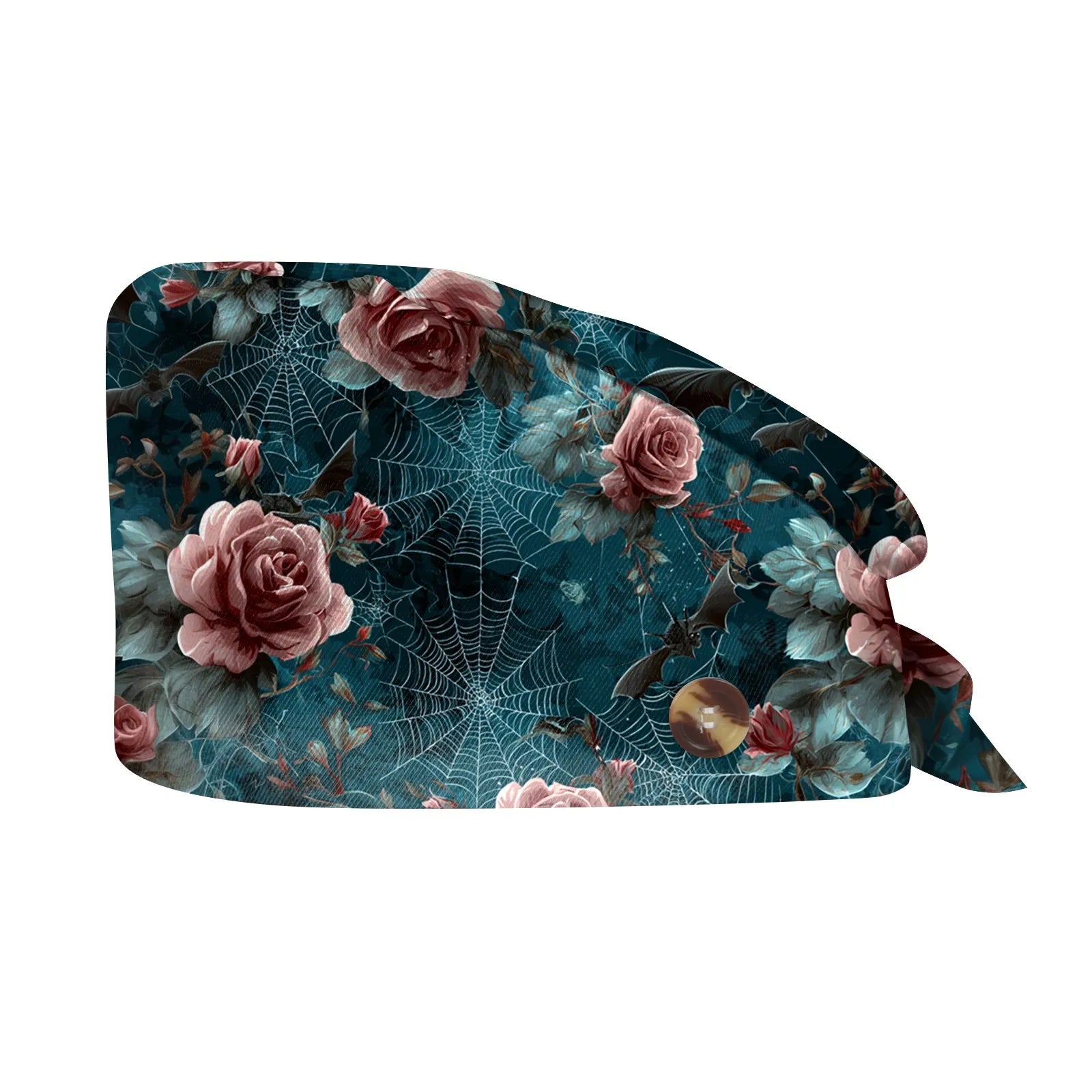 Halloween Print Work Cap Fashionable Casual Women's Printed Elastic Scrub Hat Unisex Work Caps Nurse Accessories Nurse Cap