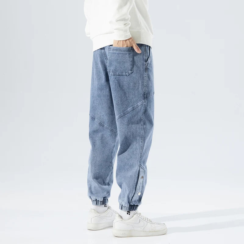 Spring Autumn Plus Size Baggy Jeans Men Hip Hop Streetwear Harem Pants Fashion Embroidery Stretch Cotton Casual Jogger Jeans 8XL