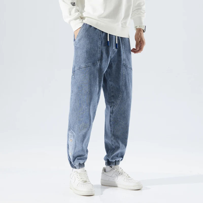Spring Autumn Plus Size Baggy Jeans Men Hip Hop Streetwear Harem Pants Fashion Embroidery Stretch Cotton Casual Jogger Jeans 8XL
