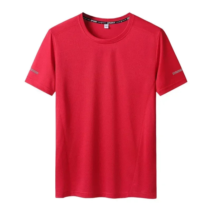 Plus Size T-shirt for Men 6XL/7XL Summer Quick Drying Tees Oversized Round Neck Short Sleeve T-shirt Big Size 110-175kg