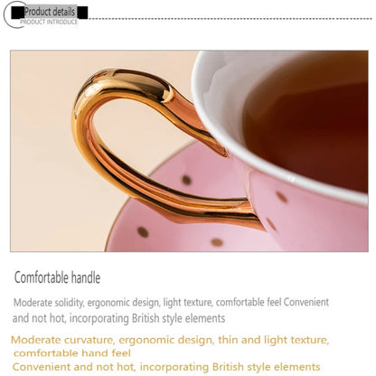 Ceramic Coffee Cup with Saucer Elegance Candy Colored Cute Girls' Afternoon Tea Mug Milk Latte Cups Luxury Ceramic Tea Cup Set