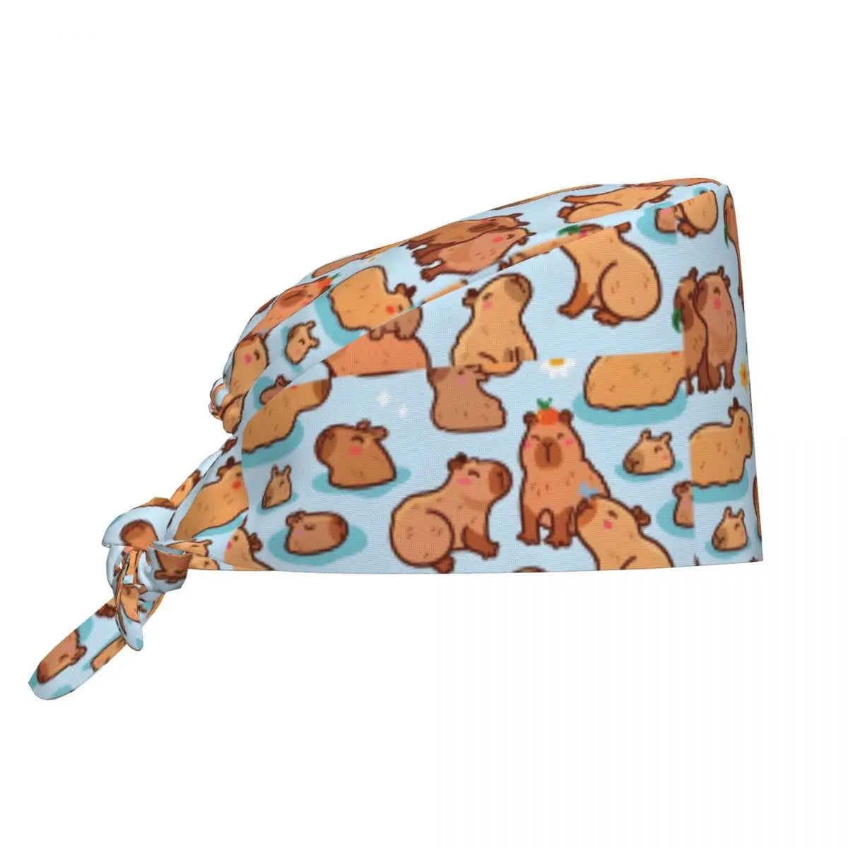 Custom Cartoon Capybara Medical Staff Scrubs Hat Women Men Comic Doctor Nursing Surgical Cap Scrub Caps