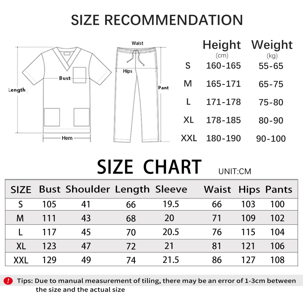 Work Clothes Woman Men Soft Summer Medical Uniform Doctor Surgery Workwear