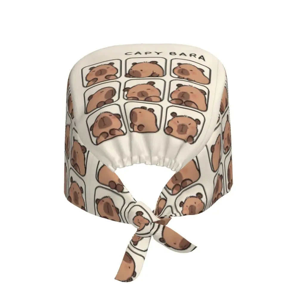Custom Cartoon Capybara Medical Staff Scrubs Hat Women Men Comic Doctor Nursing Surgical Cap Scrub Caps