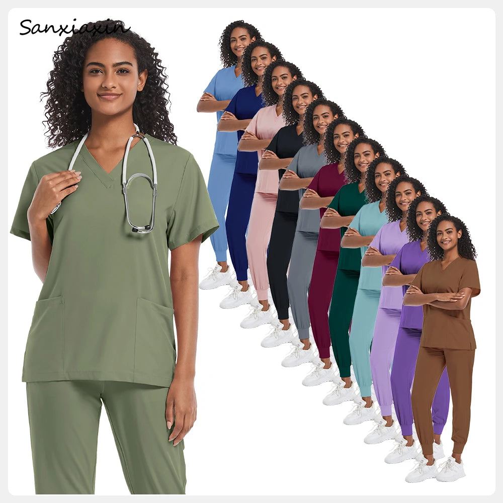 Hospital Scrubs Sets Doctor Nursing Uniform Suit for Male Female Dental Clinic Supplies Nurse Uniforms Women Medical Accessories