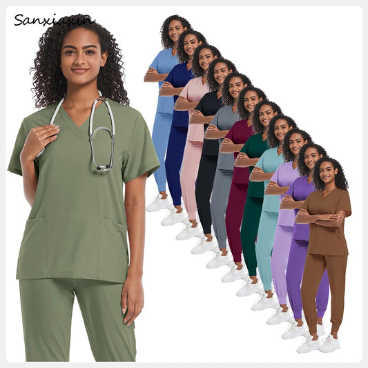 Hospital Scrubs Sets Doctor Nursing Uniform Suit for Male Female Dental Clinic Supplies Nurse Uniforms Women Medical Accessories