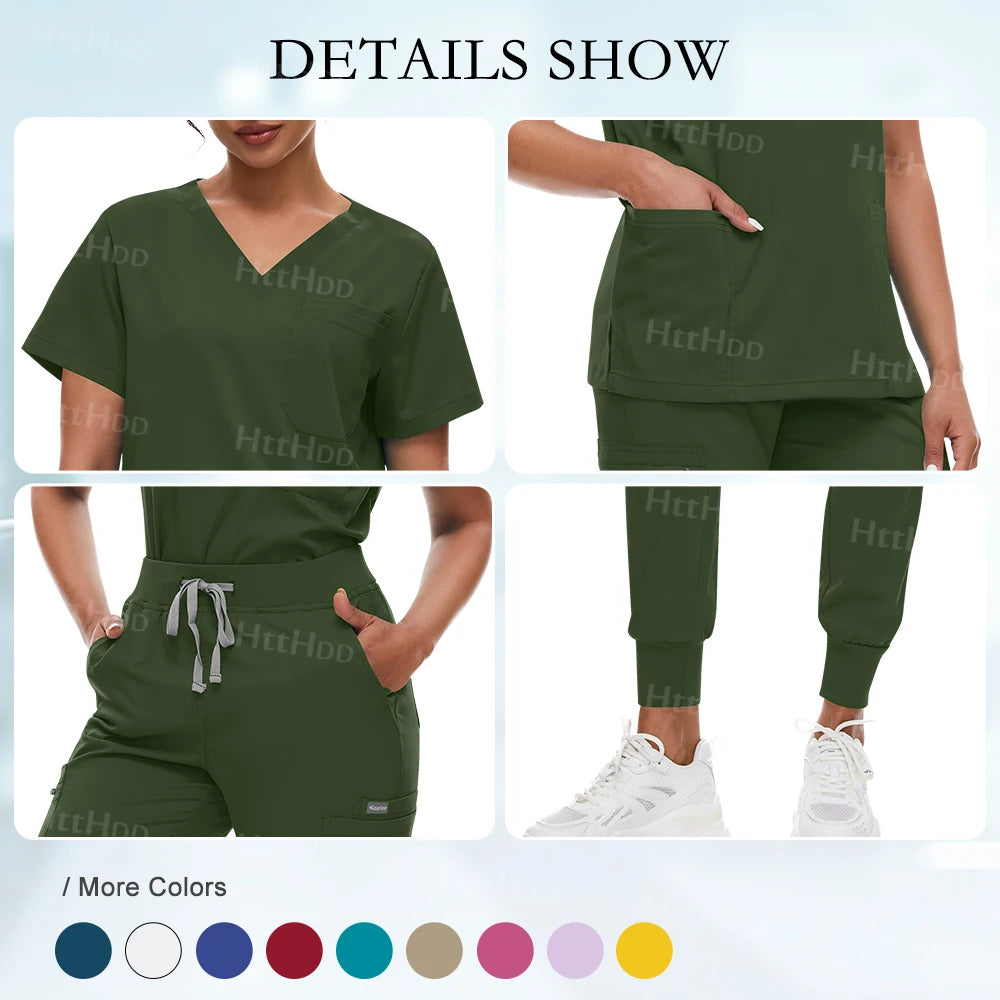 Scrub Sets Uniform Women Joggers Hospital Accessories Medical Surgical Gown Pharmacy Healthcare Work Wear Unisex Mens Scrub Soft
