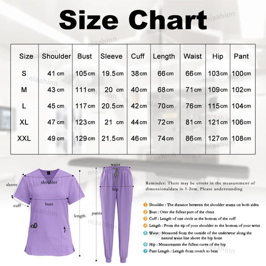 Medical Scrub Nursing Surgical Gown High Quality Elastic Scrub Healthcare Pharmacy Solid Color Uniform Wholesale Workwear Unisex