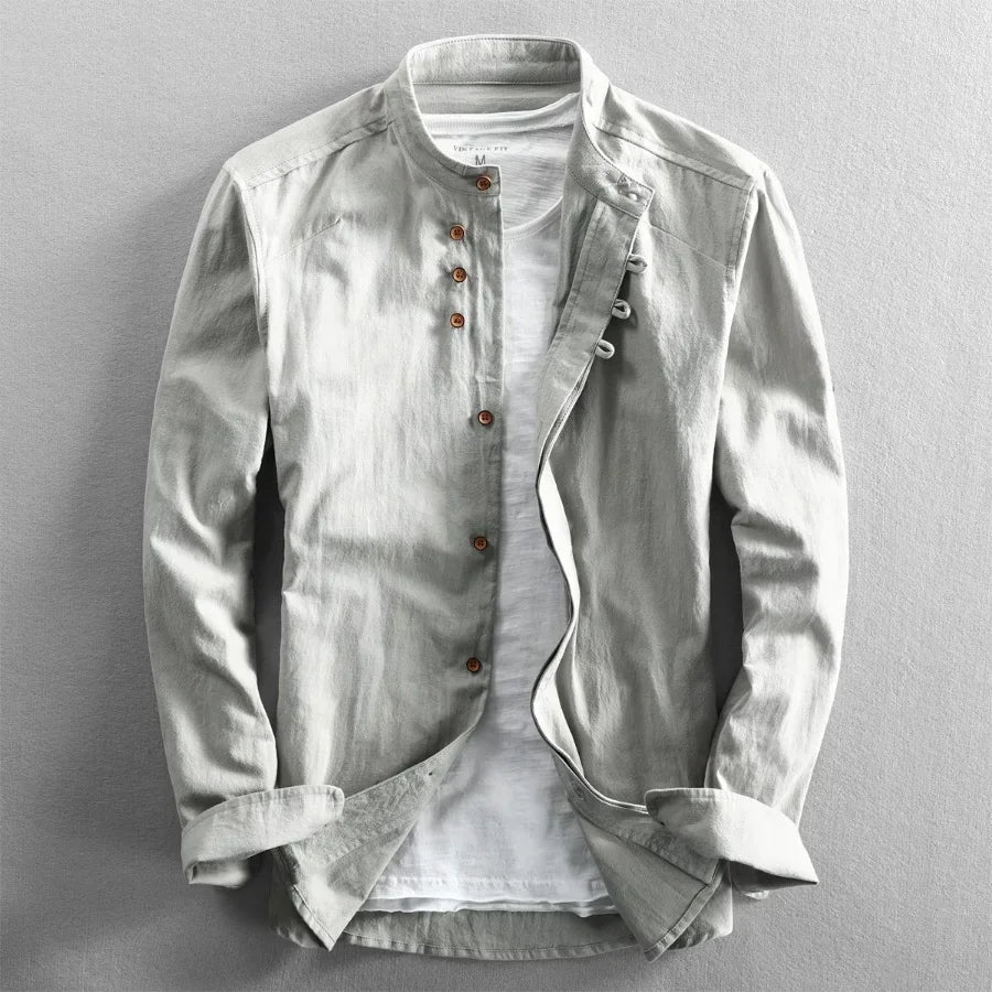 Plus Size 6XL 7XL Men's Casual Cotton Linen Shirt Formal Retro Long Sleeve Soft Loose Shirts Male Oversized Clothing Shirts Tops
