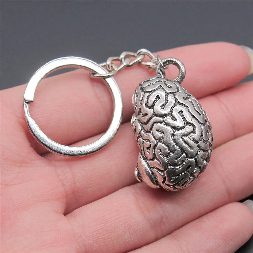 Nurse Doctor Needle Syringe Stethoscope EMT Caduceus Medical Symbol Brain Lungs Keychain Jewelry Medicine Graduate Gift