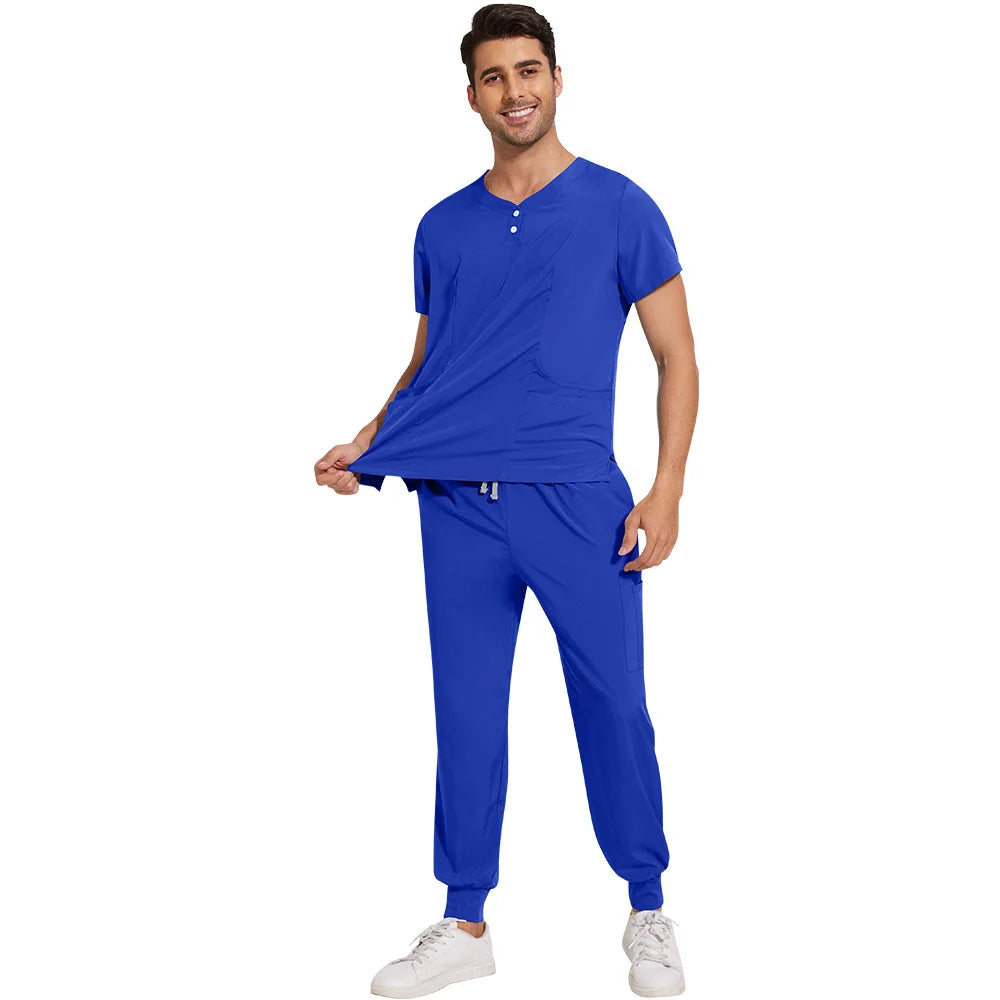 Frosted Suit Uniforms for men's Hospital Gowns Pharmacy Beauty Work Clothes