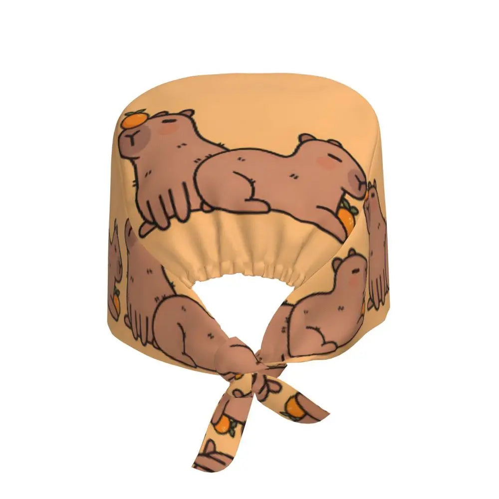Custom Cartoon Capybara Medical Staff Scrubs Hat Women Men Comic Doctor Nursing Surgical Cap Scrub Caps