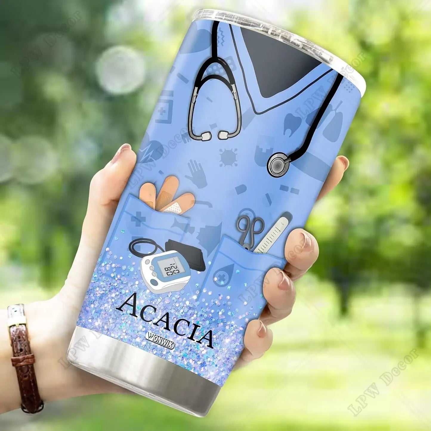 Personalized Nurse Gifts Coffee Cup Travel Mug Water Bottle Tumbler Appreciation Gift for Mom Dad  Wife Birthday 20oz