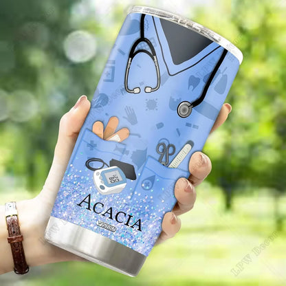 Personalized Nurse Gifts Coffee Cup Travel Mug Water Bottle Tumbler Appreciation Gift for Mom Dad  Wife Birthday 20oz