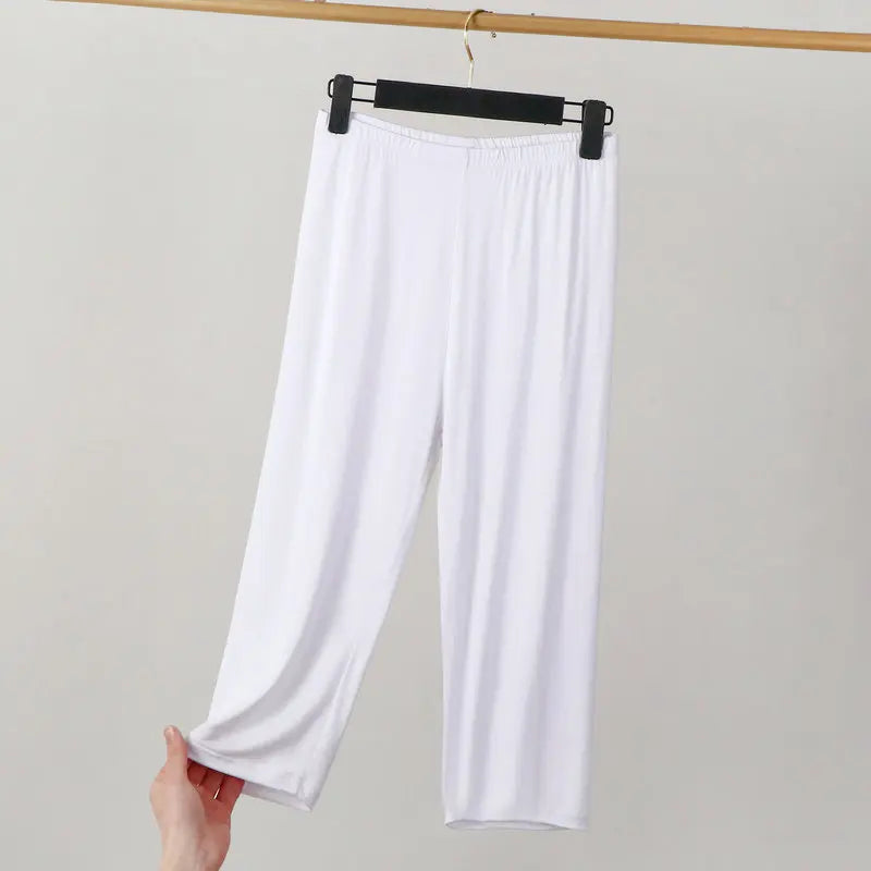 XL to 8XL summer Modal leggings calf Length High waist Large size Stretch Casual Slimming Basic short Pants sleep pants