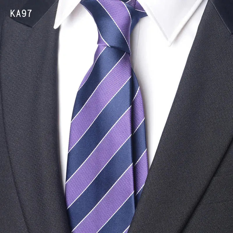High Quality Handcrafted 9cm Wide Edition Cravat Blue Light Gray Striped Tie For Men's Business Attire Suit Commuting Necktie