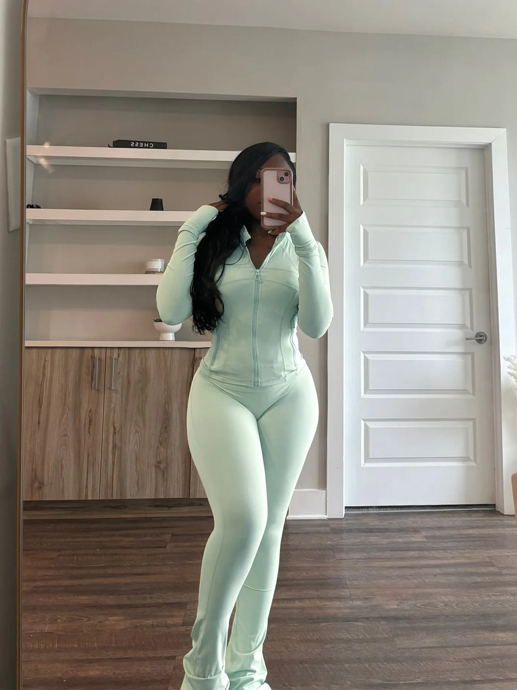 HLJ&GG Casual Solid Sporty Two Piece Sets Women Zipper Long Sleeve Slim Top And Skinny Pants Outfits Spring New 2pcs Tracksuits