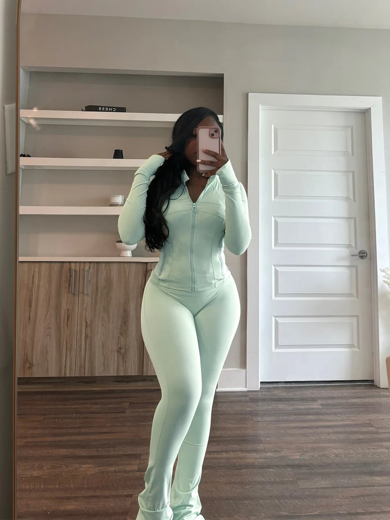 HLJ&GG Casual Solid Sporty Two Piece Sets Women Zipper Long Sleeve Slim Top And Skinny Pants Outfits Spring New 2pcs Tracksuits