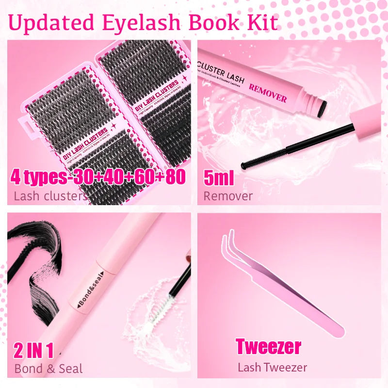 30D+40D+60D+80D False Eyelashes Set 9-16mm MIxed Individual False Eyelashes with Lash Applicators