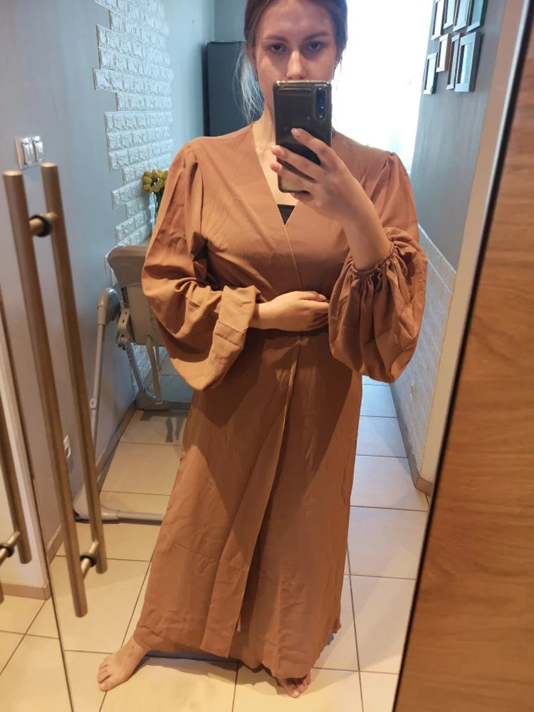 Women 3 Piece Sets Homewear Fashion Casual Lantern Sleeve Cardigan Tops+Wide Leg Pants Suits Lady Spring Soft Three Piece Outfit