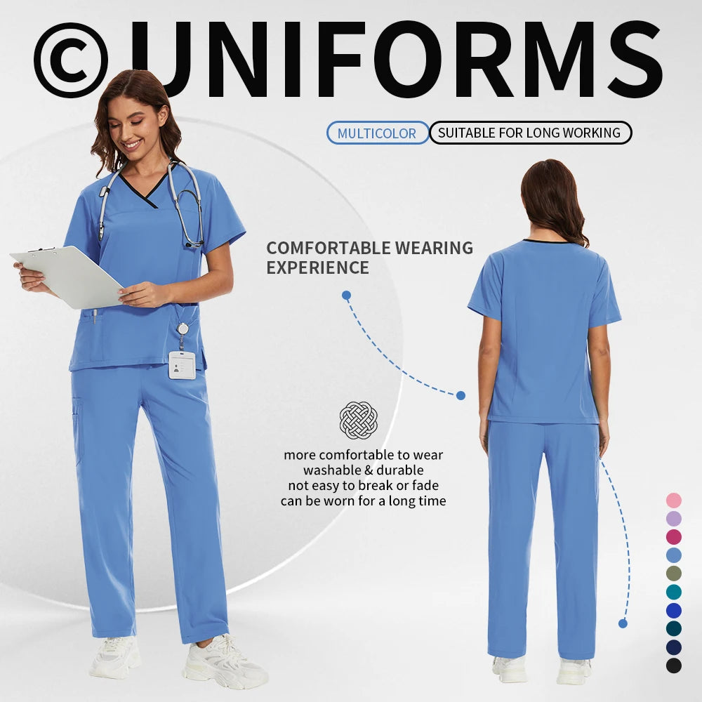 Medical Uniforms Women Hospital Nurse Scrubs Sets Pet Grooming Scrubs Unisex Clinic Nursing Surgical Uniforms Spa Uniforms Women