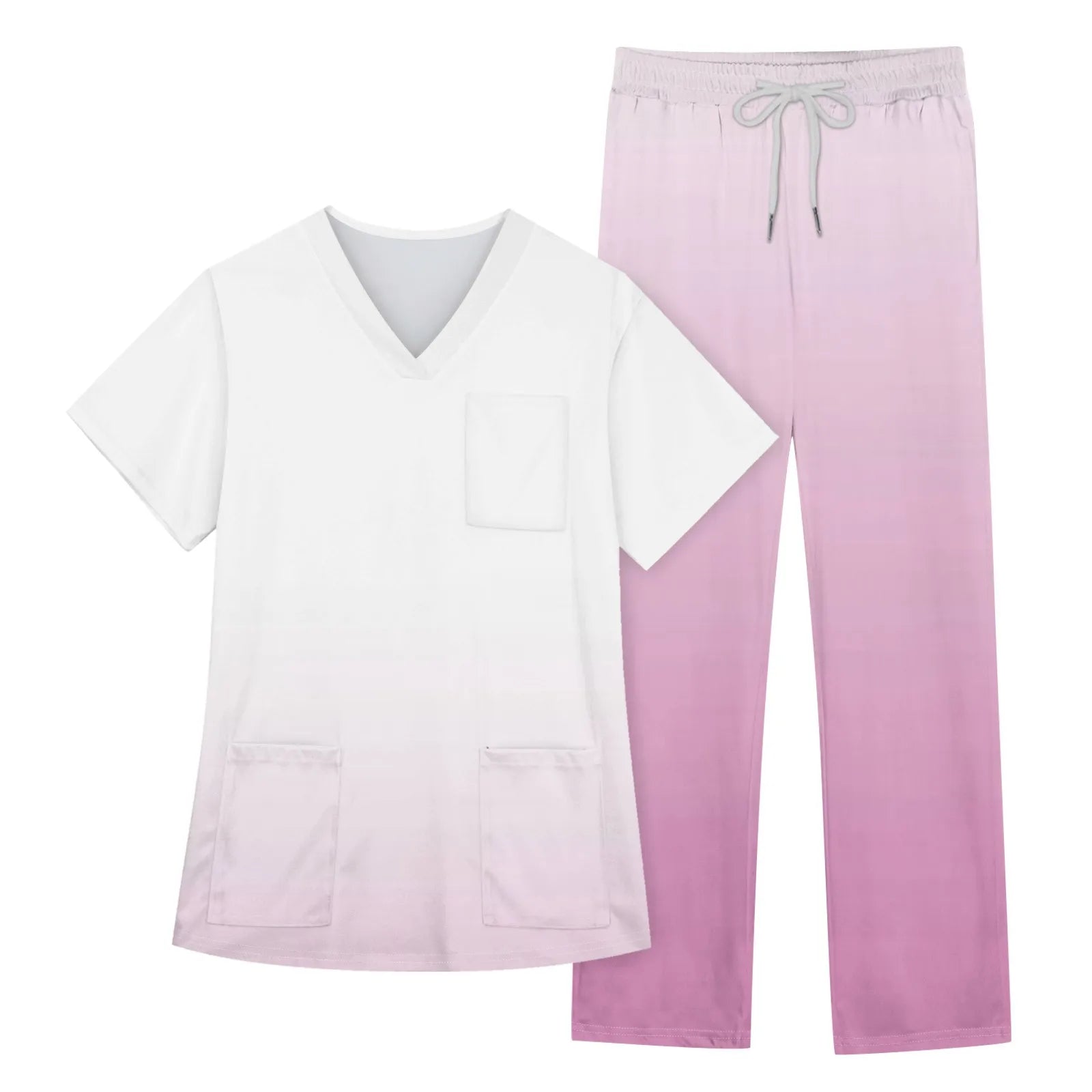 Women Medical Uniforms Slim Fit Scrubs Sets Tops Straight Pant Nurses Accessories Dental Clinic Beauty Salon Workwear Clothes