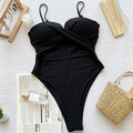 Swimsuit women's 2025 new suspender conservative thin and flesh-covering bikini high-end seaside vacation hot spring swimsuit