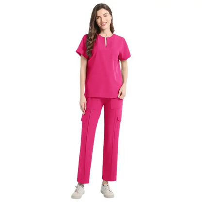 2 Pcs Medical Scrubs Uniform for Women Nurse Scrub Set with Pocket Nursing Operating Room Clothes
