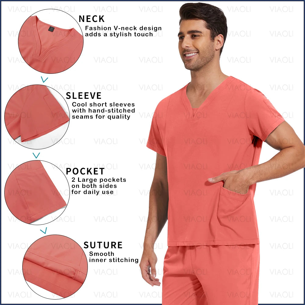 Multilcolors Beauty Work Clothes Hospital Nurse Uniforms Medical Scrub Set Women Men Clinical Clothes Dental Surgery Accessories