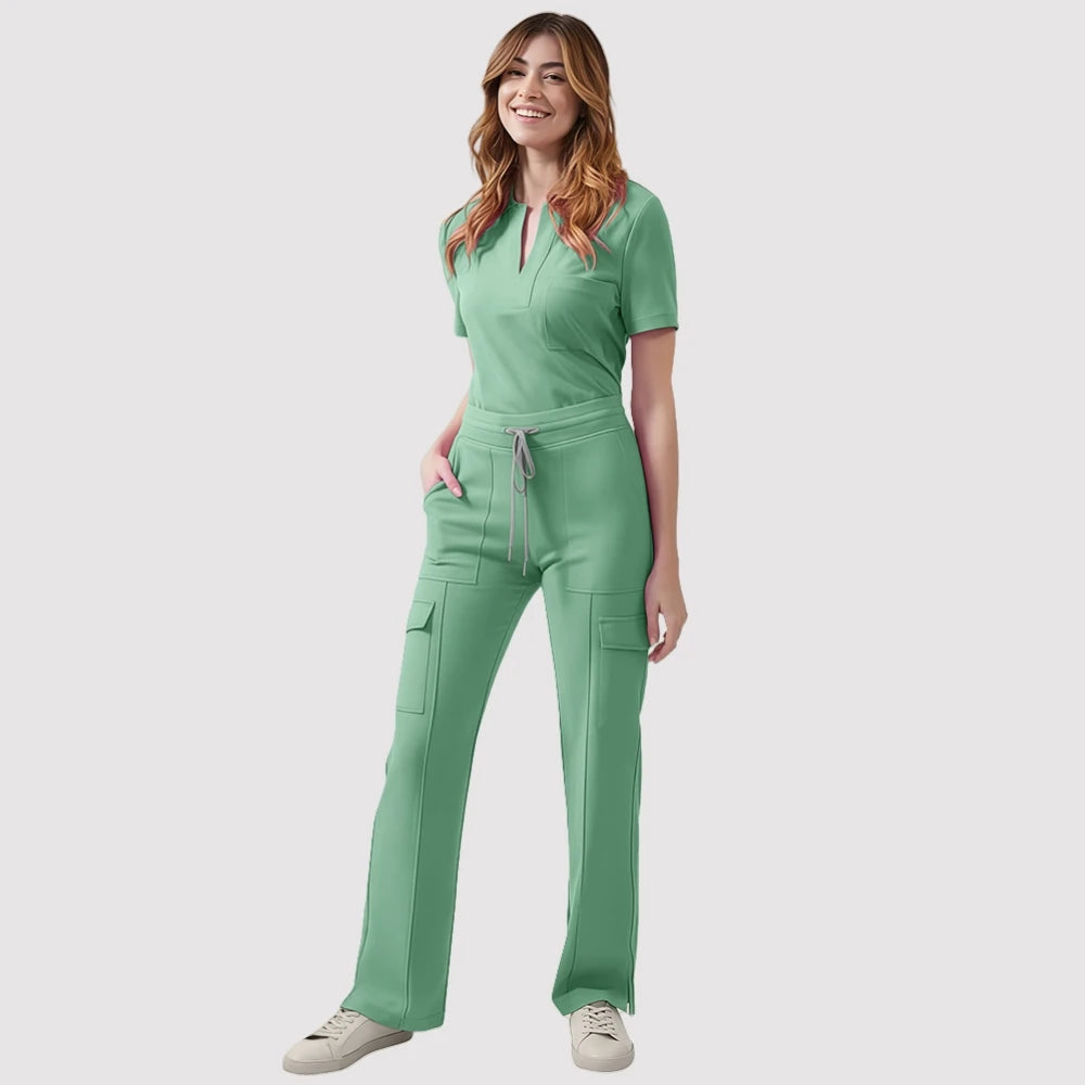 New Scrubs Uniform Multi Short Sleeve Tops Pants Hospital Set Women Pet Shop Doctor Scrub Medical Surgery Workwear Scrub Suit
