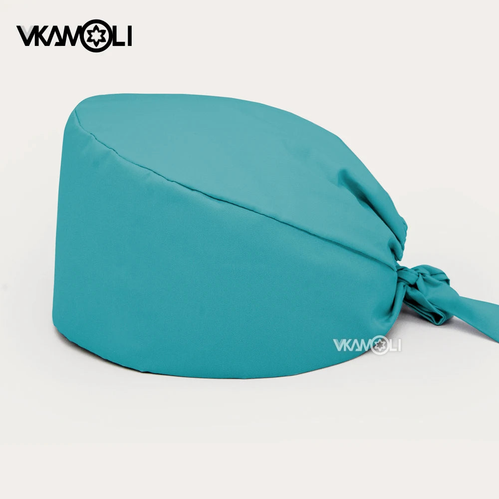 Solid color scrubs caps Pet Grooming Agency Work Scrubs Beauty Work Hats