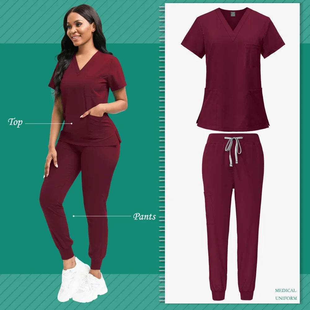 Multicolor Medical Uniforms Hospital Surgical Nurse Scrubs Set Unisex Nurses Accessories Dental Clinic Beauty Salon Workwear